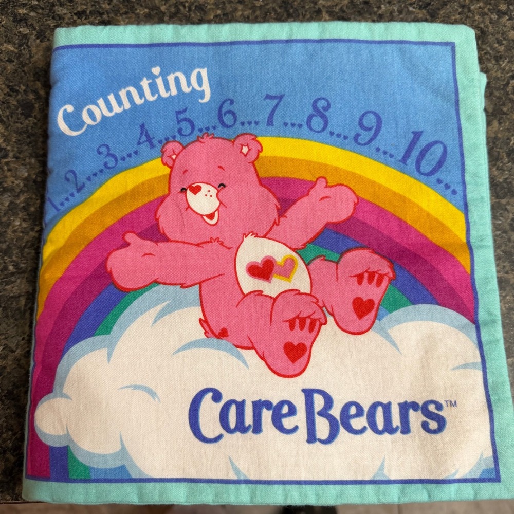 Vintage Care Bears Counting Soft Cloth Book Fabric Toddler Toy Learning 1-10